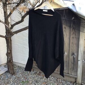 Jaki London Asymmetrical Draped Knit Sweater Black Made In Italy L XL